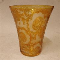 vase böhmisk glas gul